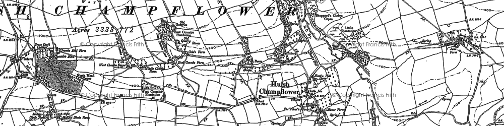 Old map of Huish Champflower in 1887