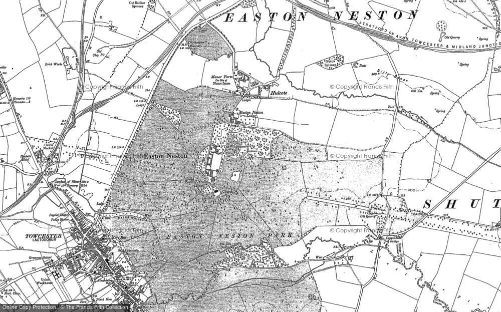 Old Map of Hulcote, 1883 in 1883