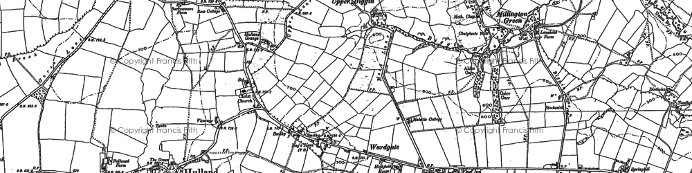 Old map of Hulland Ward in 1880