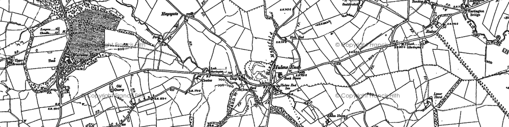 Old map of Hulme End in 1897