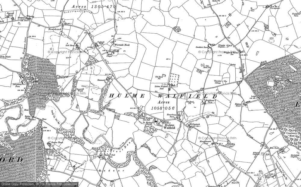 Old Map of Historic Map covering Wornish Nook in 1900