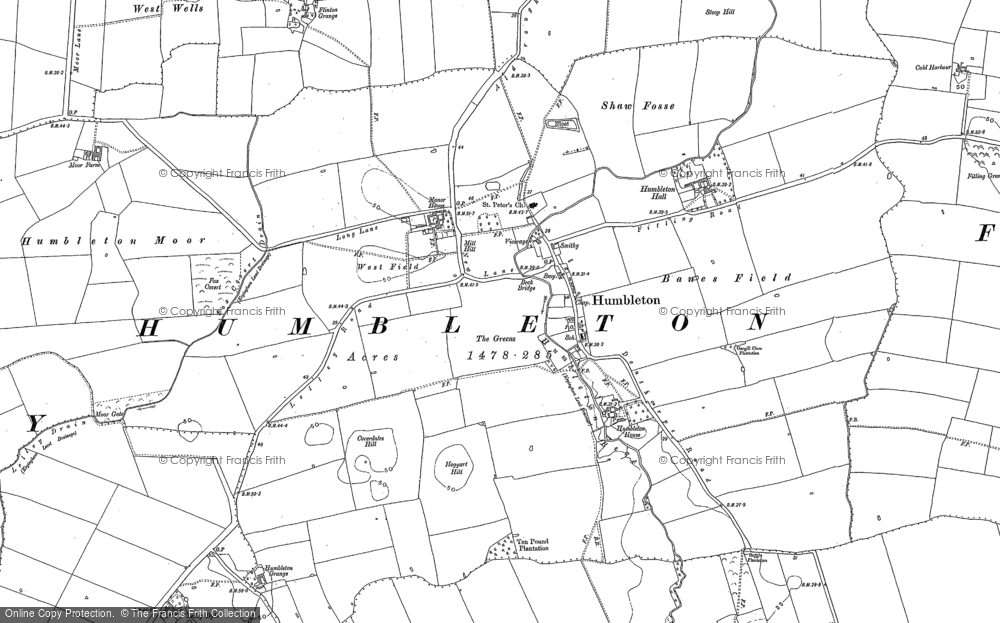 Old Map of Humbleton, 1889 - 1908 in 1889