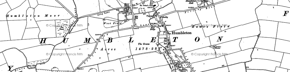 Old map of Humbleton in 1889