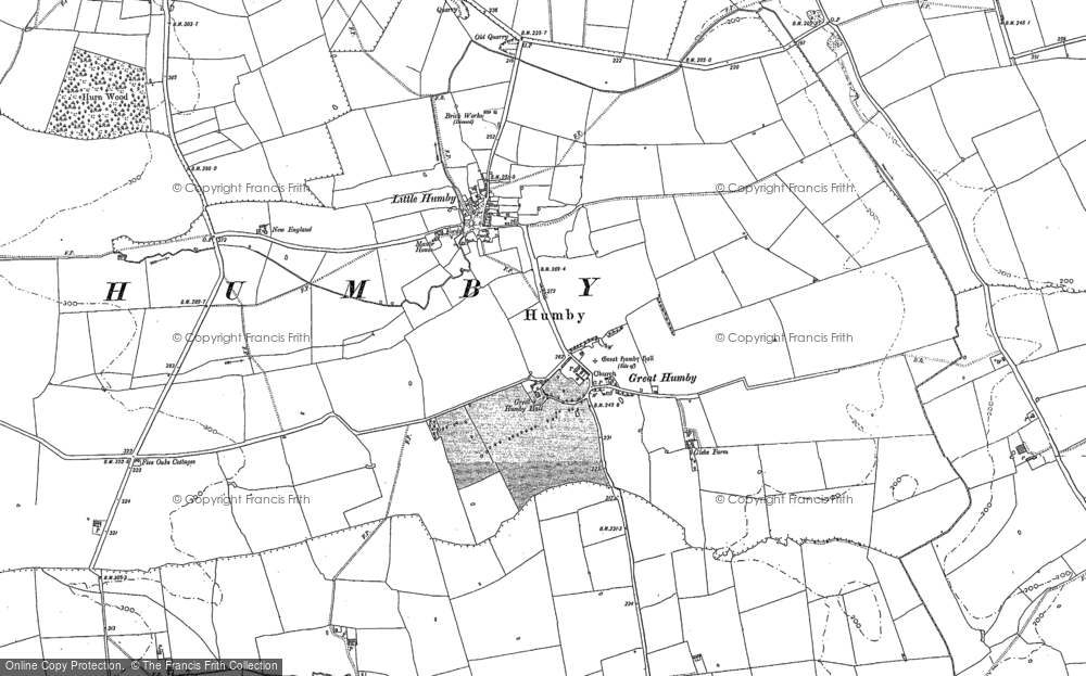 Old Map of Humby, 1886 - 1887 in 1886