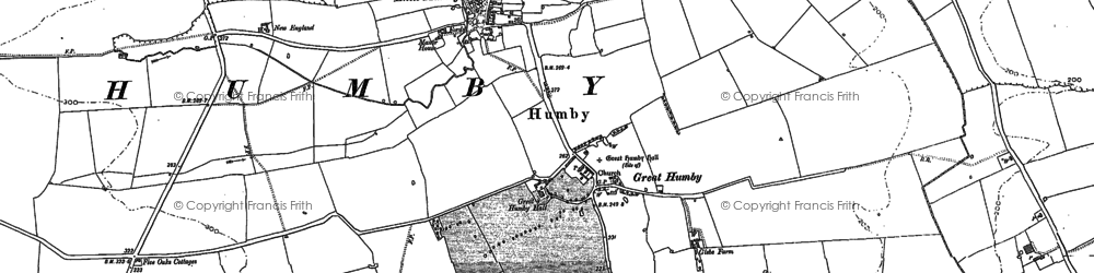 Old map of Humby in 1886