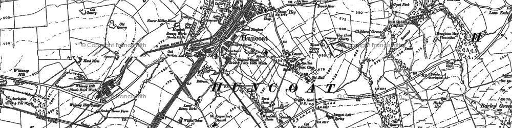 Old map of Huncoat in 1891