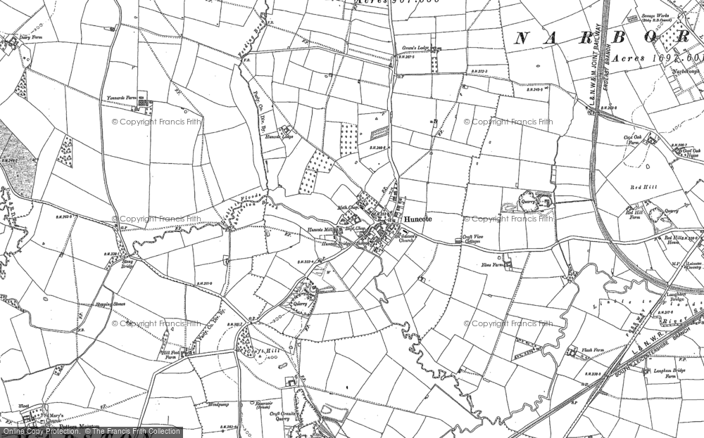 Old Map of Huncote, 1886 in 1886
