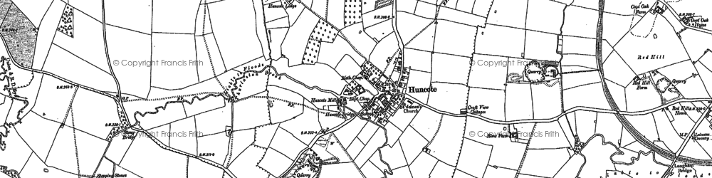 Old map of Huncote in 1886