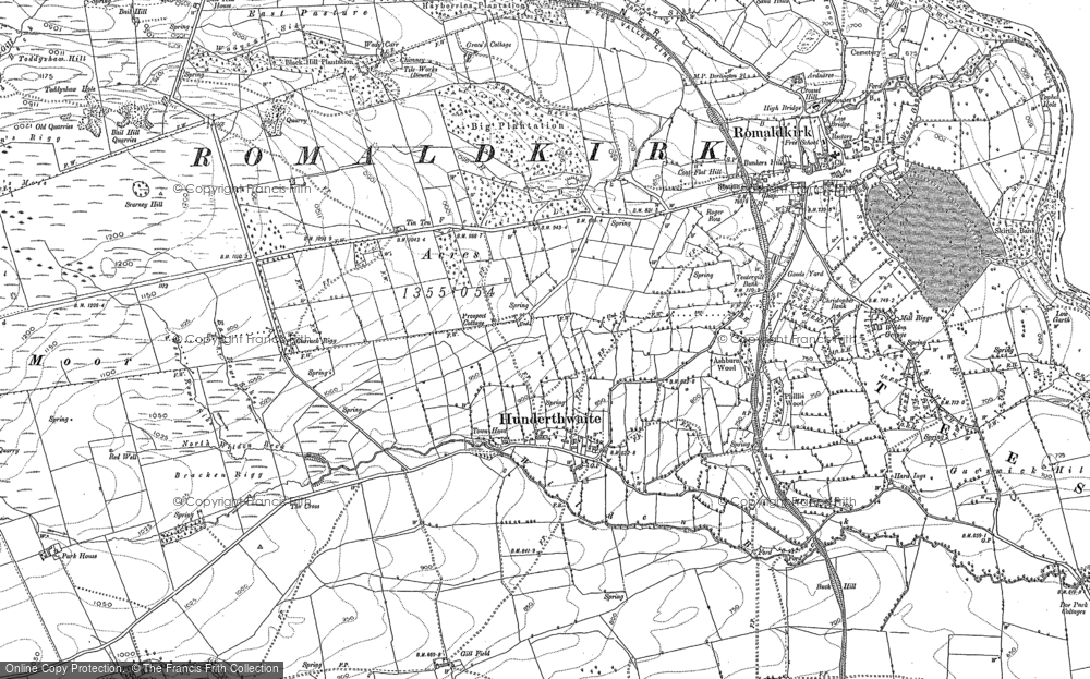 Old Map of Historic Map covering Booze Wood in 1892