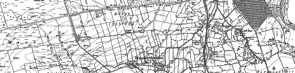 Old map of Hunderthwaite in 1892