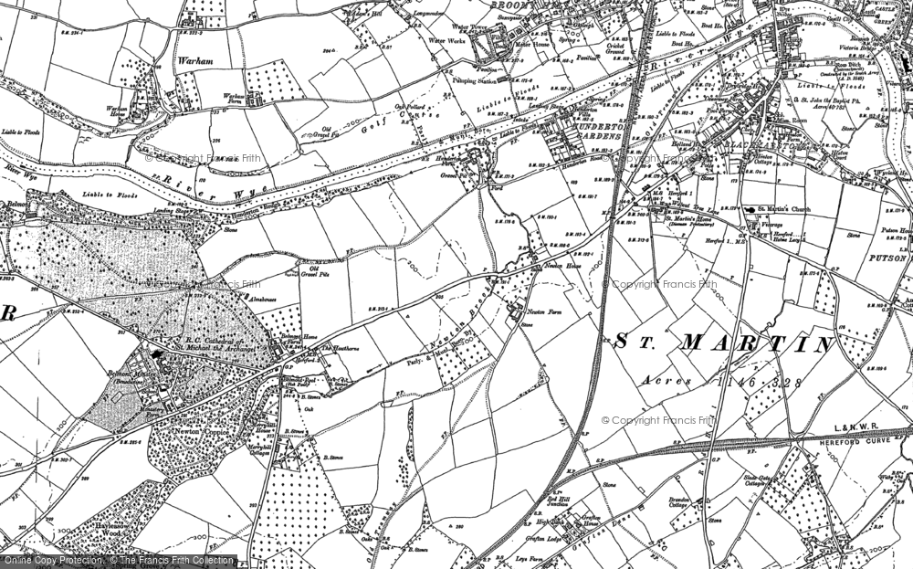 Old Map of Hunderton, 1885 - 1886 in 1885
