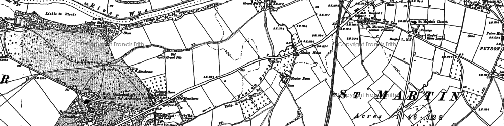 Old map of Warham in 1885
