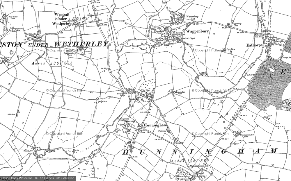 Old Map of Hunningham, 1886 in 1886