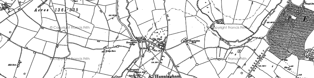 Old map of Hunningham in 1886