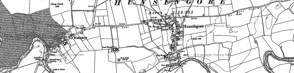 Old map of Hunsingore in 1892