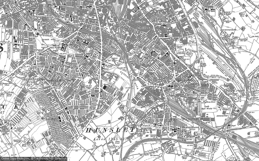 Historic Ordnance Survey Map of Hunslet, 1847 - 1891