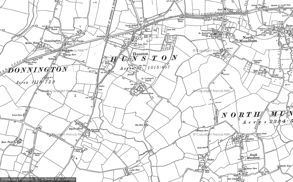 Old Map of Hunston, 1873 - 1909 in 1873