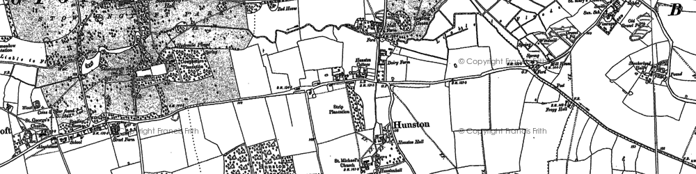 Old map of Hunston Green in 1883