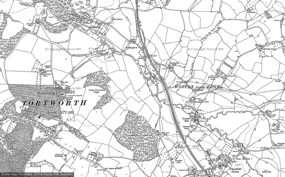 Old Map of Huntingford, 1881 in 1881