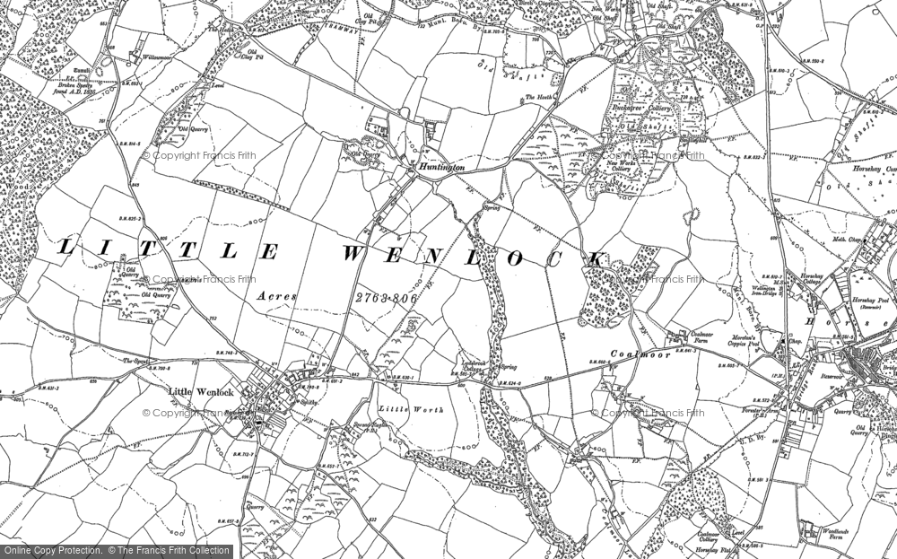 Old Map of Historic Map covering Willowmoor in 1882