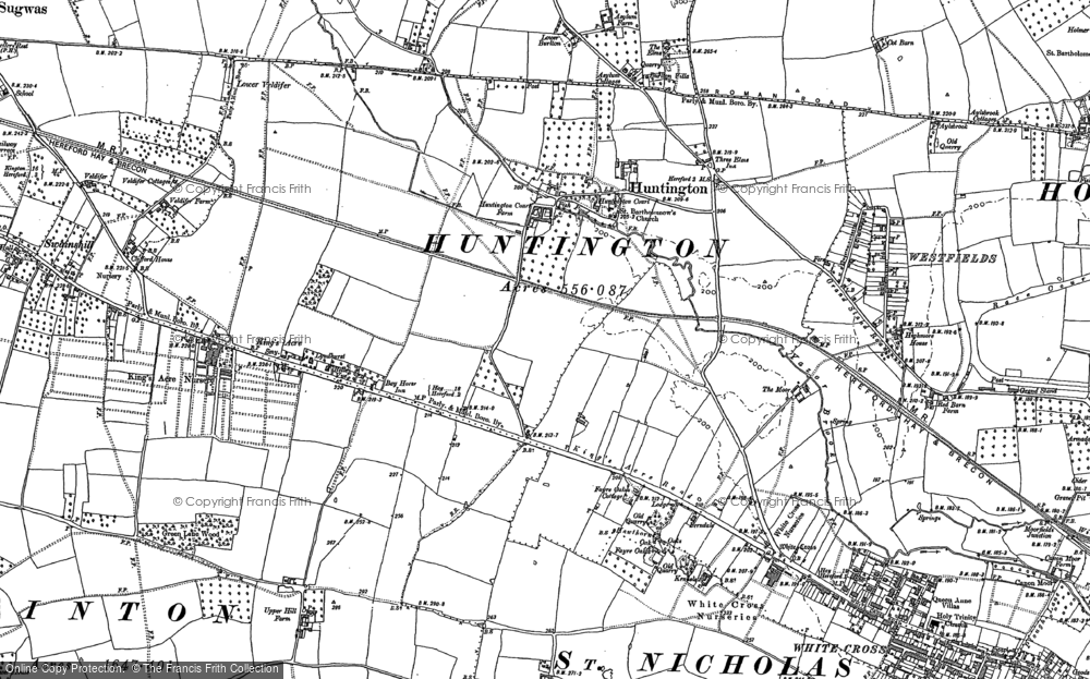 Old Map of Historic Map covering King's Acre in 1885