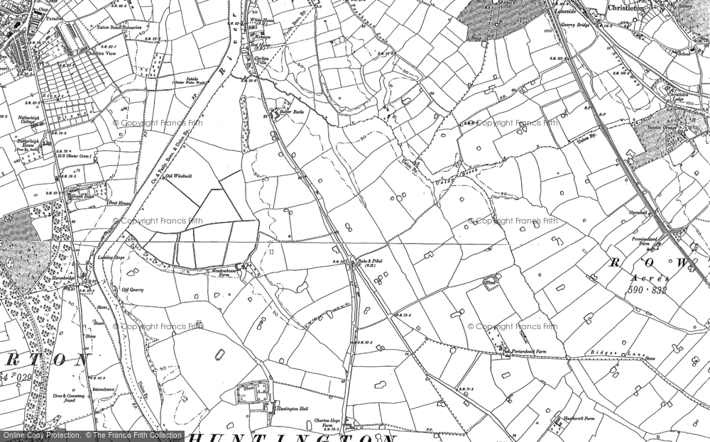 Old Map of Huntington, 1898 - 1908 in 1898