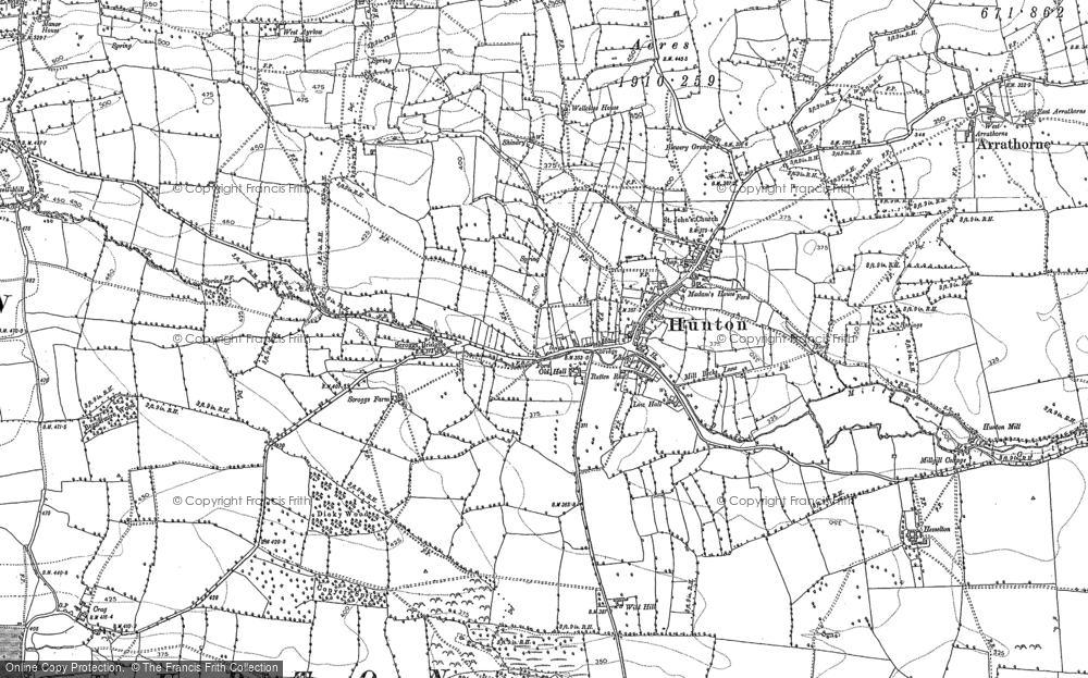 Old Map of Hunton, 1891 in 1891