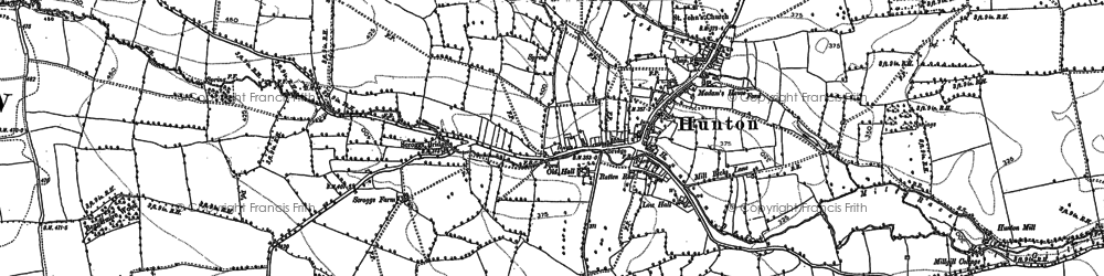Old map of Hunton in 1891