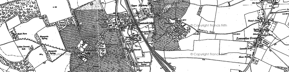 Old map of Hunton Bridge in 1896