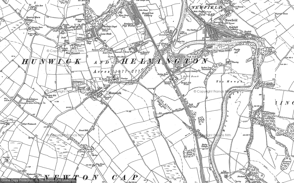 Old Map of Historic Map covering New Hunwick in 1896