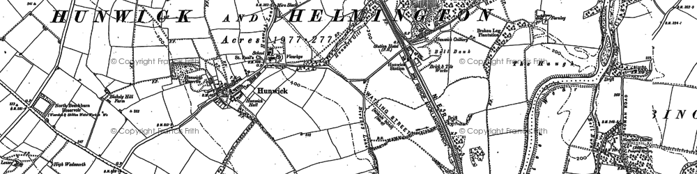Old map of Hunwick in 1896