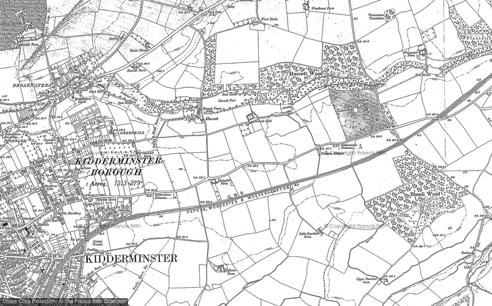 Old Map of Hurcott, 1882 - 1883 in 1882