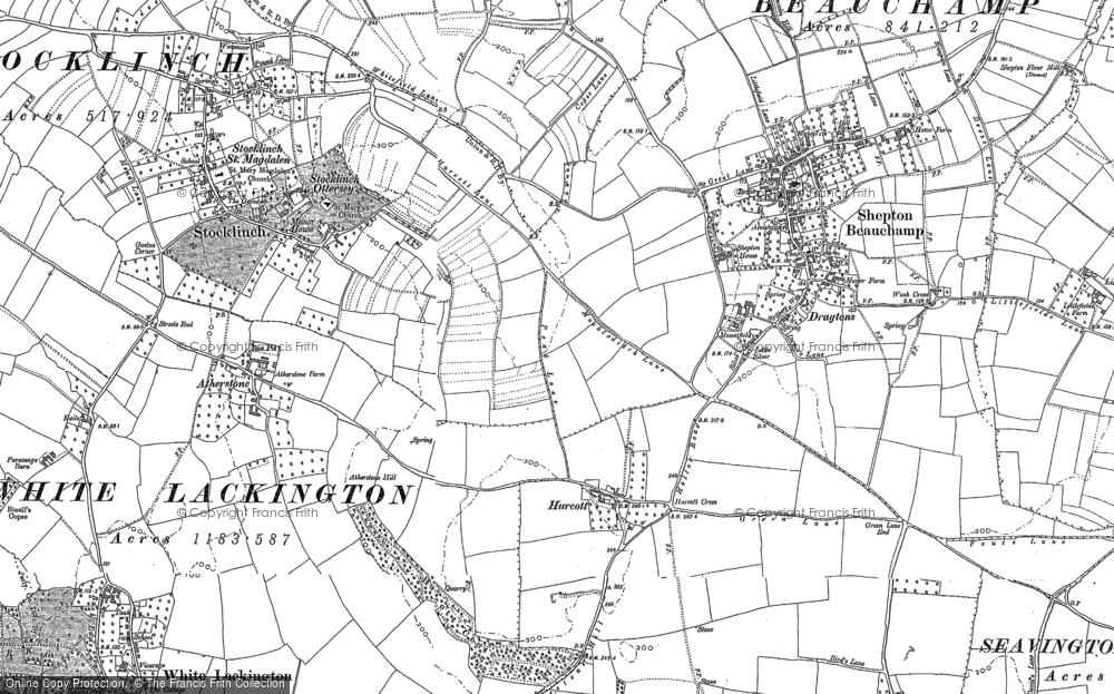 Old Map of Historic Map covering Seavington St Michael in 1886