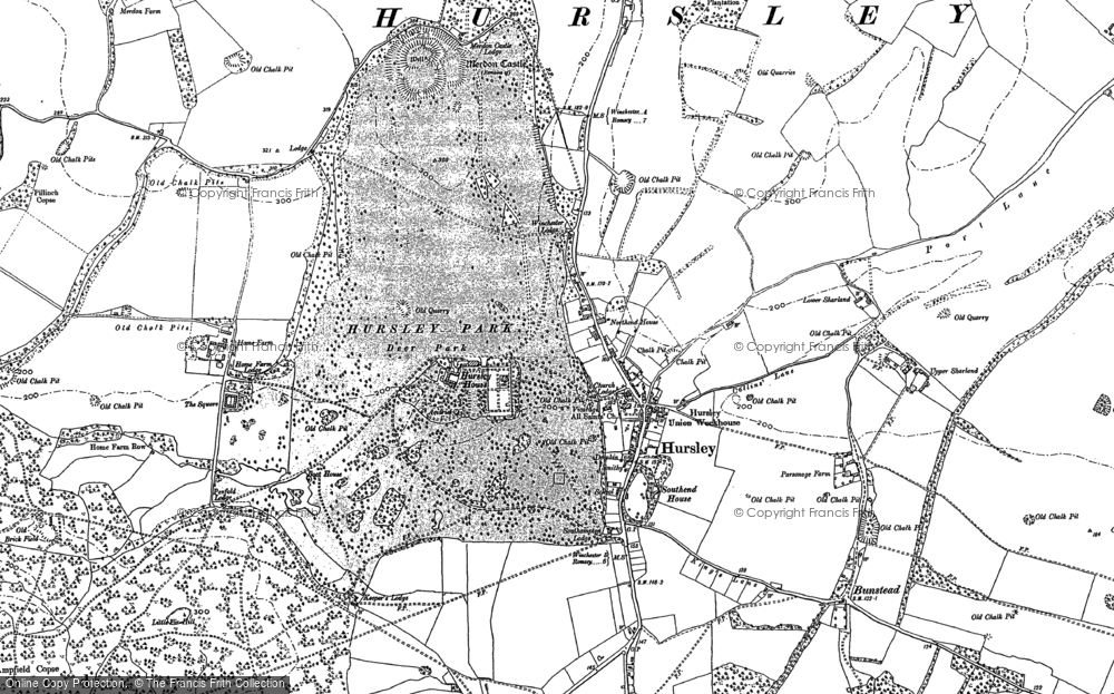 Old Map of Historic Map covering Bunstead in 1895