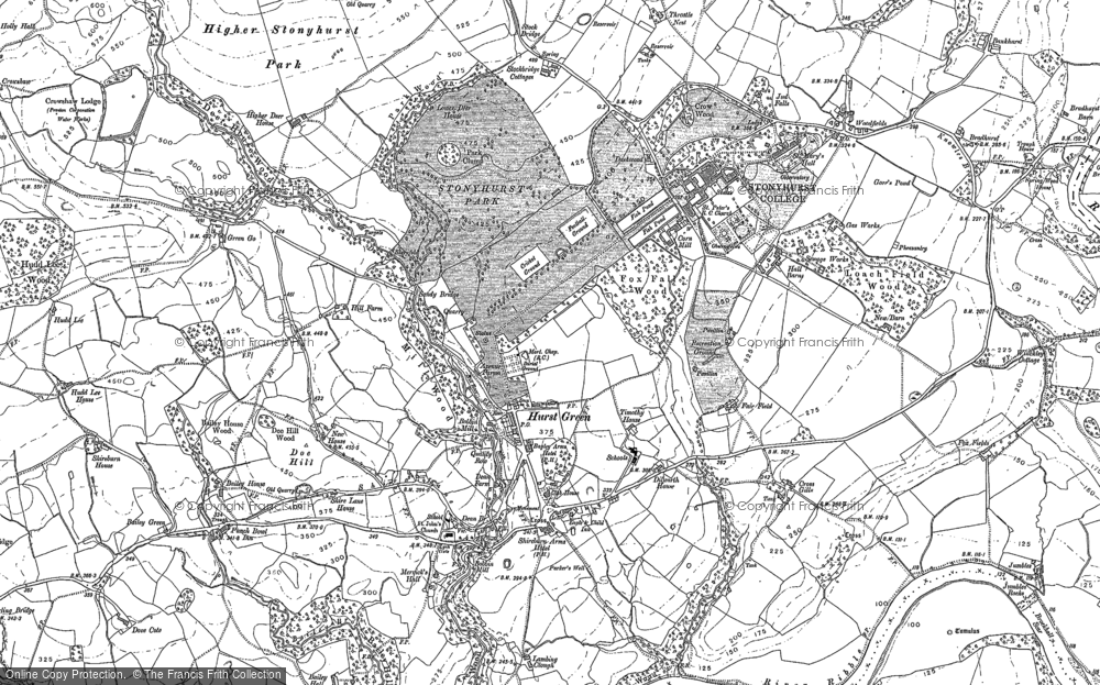 Old Map of Historic Map covering Lancashire in 1892