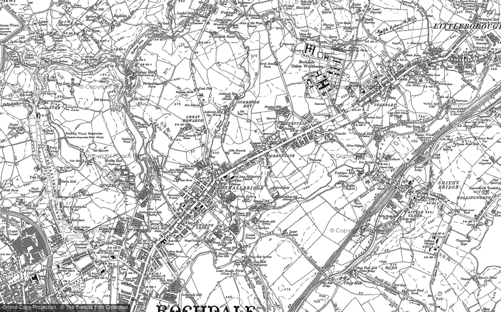 Old Map of Hurstead, 1891 in 1891