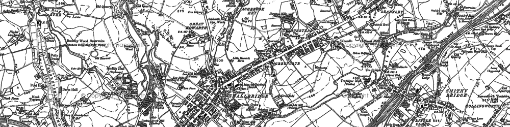 Old map of Little Clegg in 1891