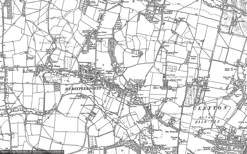 Old Map of Hurstpierpoint, 1896 in 1896