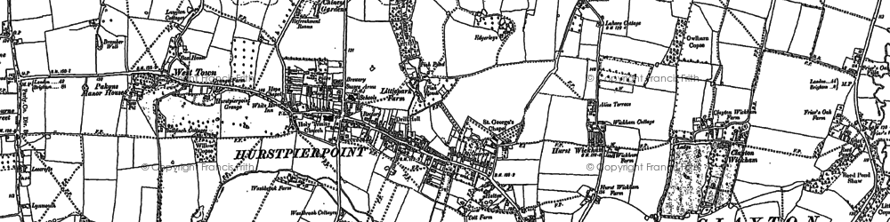 Old map of Hurstpierpoint in 1896
