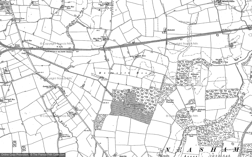 Old Map of Hurworth Moor, 1896 - 1913 in 1896