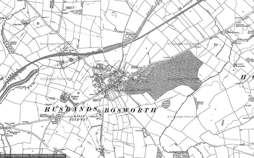 Old Map of Husbands Bosworth, 1885 - 1899 in 1885