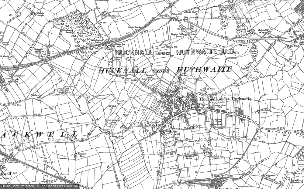 Old Map of Historic Map covering Brierley Forest Park in 1898