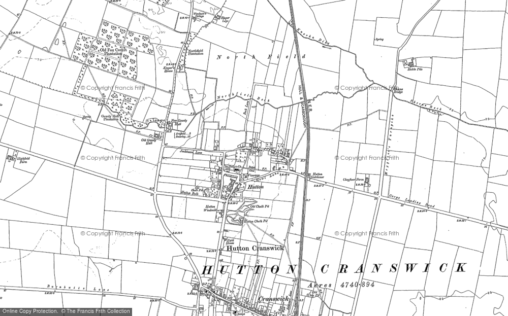 Old Map of Hutton, 1890 in 1890