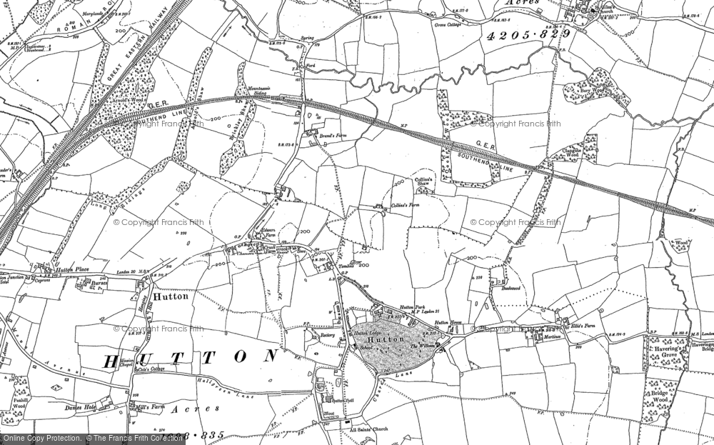 Old Map of Historic Map covering Hutton Mount in 1895
