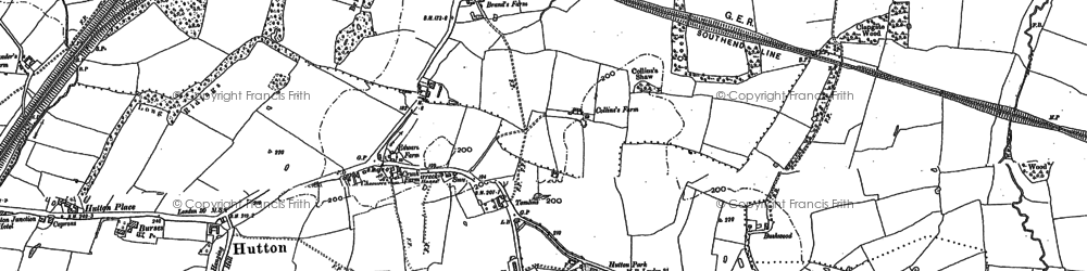 Old map of Hutton in 1895