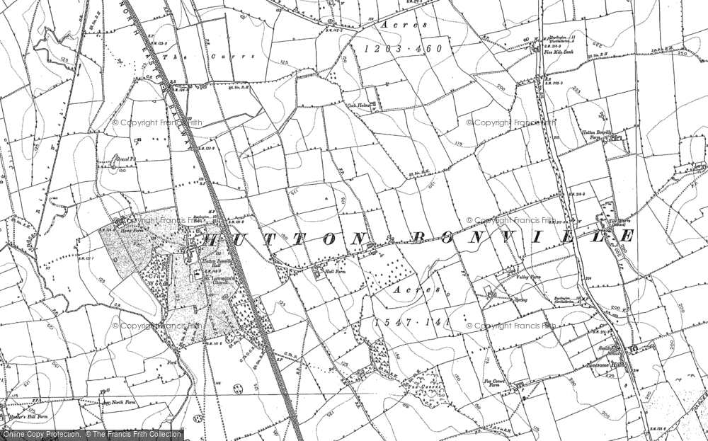 Old Map of Hutton Bonville, 1891 - 1893 in 1891