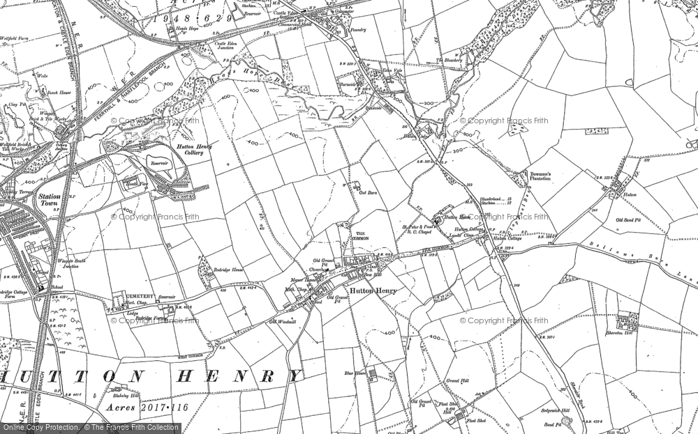 Old Map of Hutton Henry, 1896 in 1896