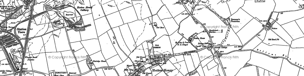 Old map of Hutton Henry in 1896