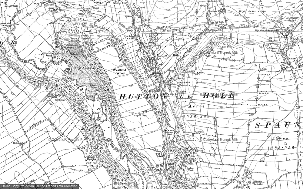 Old Map of Hutton-le-Hole, 1853 - 1892 in 1853