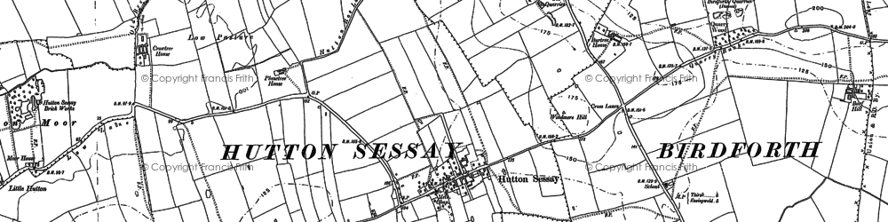 Old map of Hutton Sessay in 1890